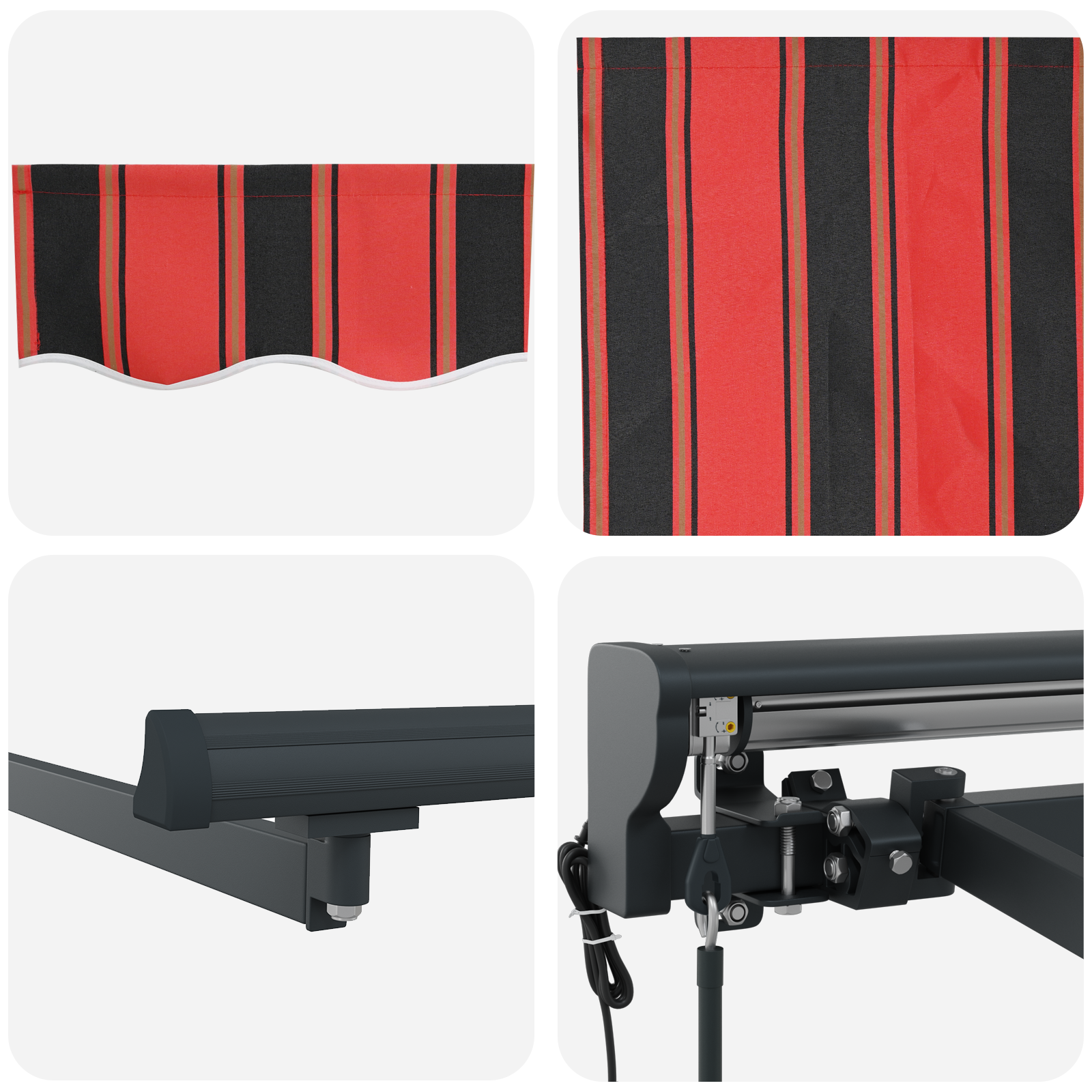 Automatisk Sammenrullelig Markise med Led i Gult og Orange 400x350 Cm - billede 8