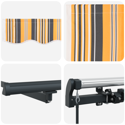 Manuel Utrækbar Markise – Multifarvet Stribe 400x350 Cm - billede 8
