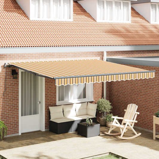 Manuel Utrækbar Markise – Multifarvet Stribe 400x350 Cm - hovedbillede