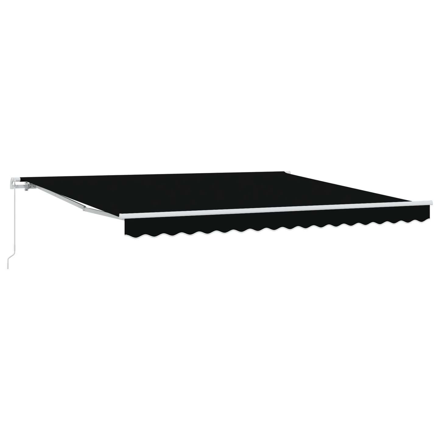 Manuel Udtækkelig Markise Sort 400x350 Cm&&markise Erstatningsstof til 4x3.5 M Ramme Sort - billede 2
