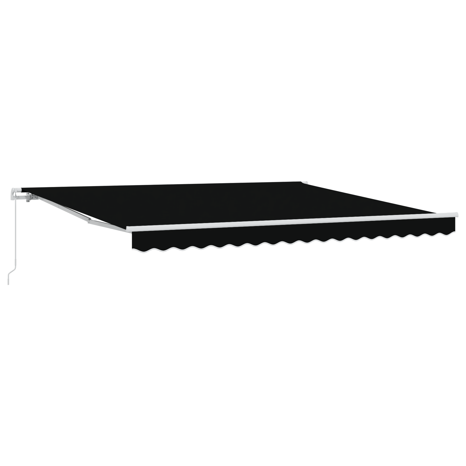 Manuel Udtækkelig Markise Sort 400x350 Cm&&markise Erstatningsstof til 4x3.5 M Ramme Sort - billede 2