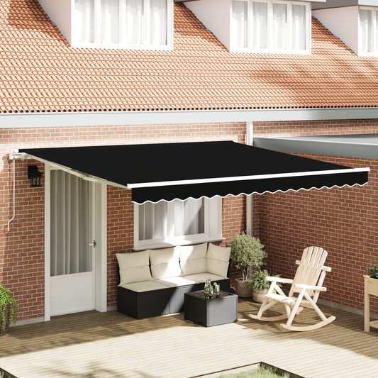 Automatisk Utrækkelig Markise Sort 400 X 350 Cm - hovedbillede