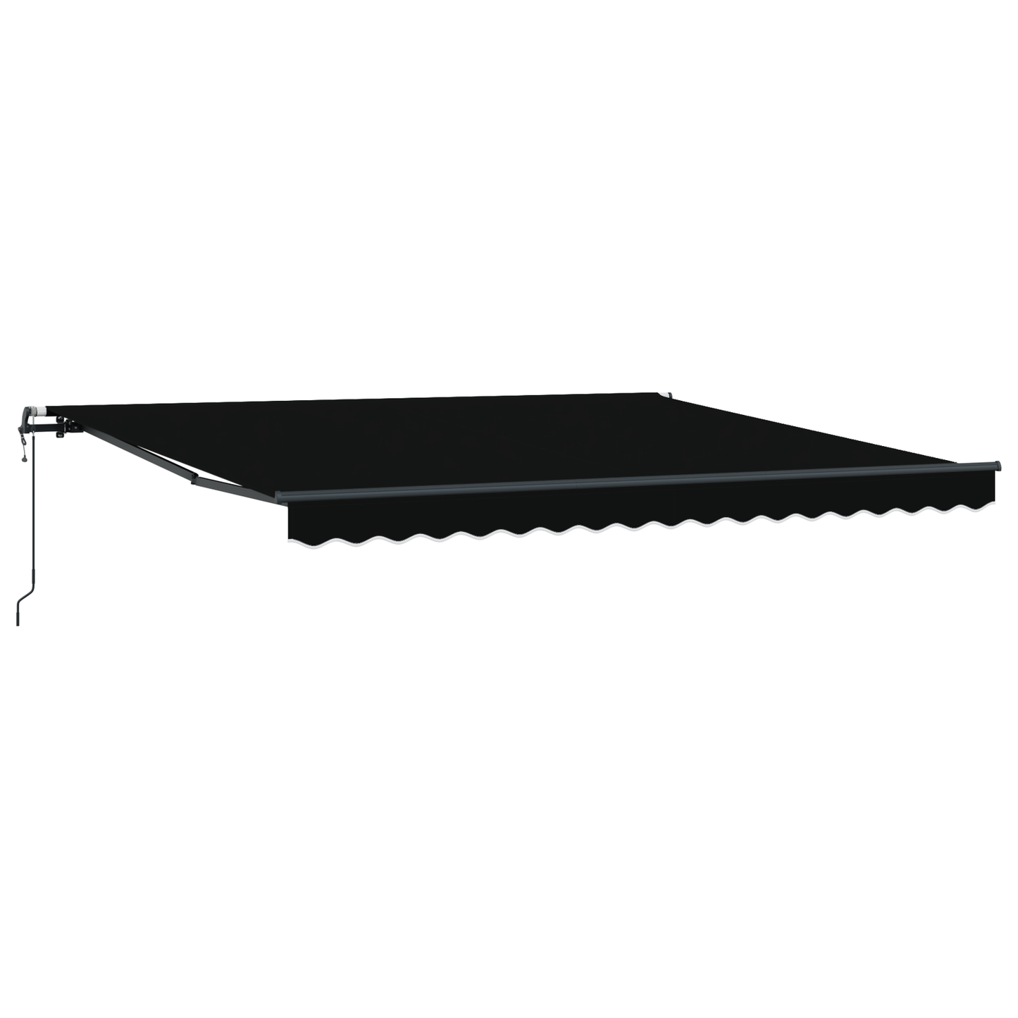 Automatisk Udtækkelig Markise Sort 400x350 Cm&&markise Erstatningsstof til 4x3.5 M Ramme Sort - billede 5