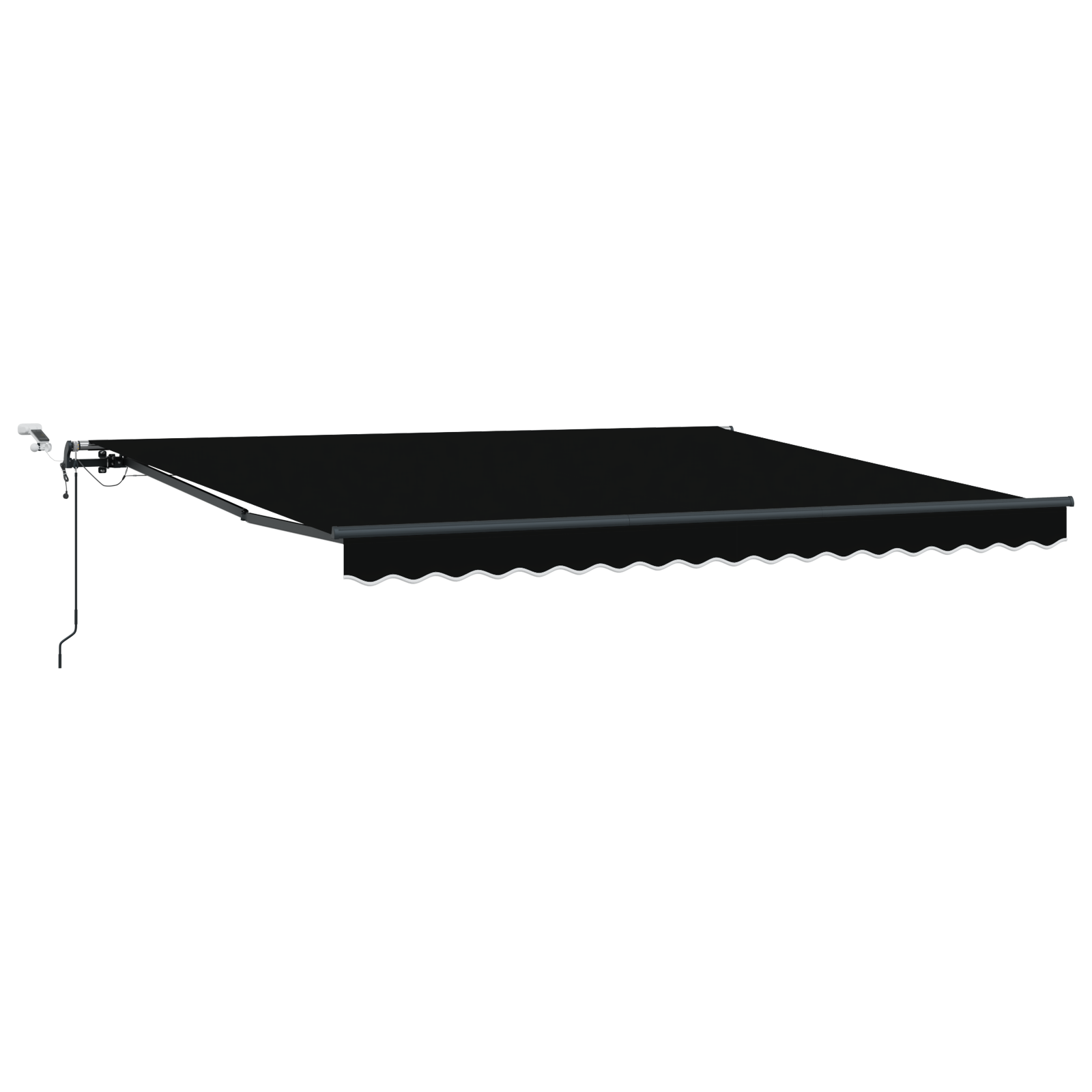 Automatisk Udtækkelig Markise med Led Sort 400x350 Cm&&markise Erstatningsstof til 4x3,5 M Ramme Sort - billede 2