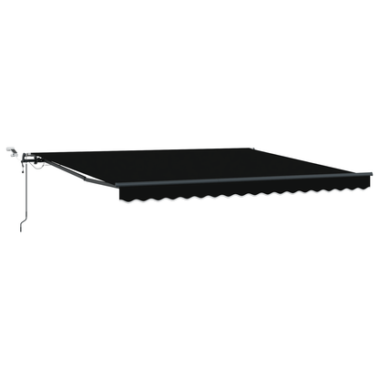 Automatisk Udtækkelig Markise med Led Sort 400x350 Cm&&markise Erstatningsstof til 4x3,5 M Ramme Sort - billede 2