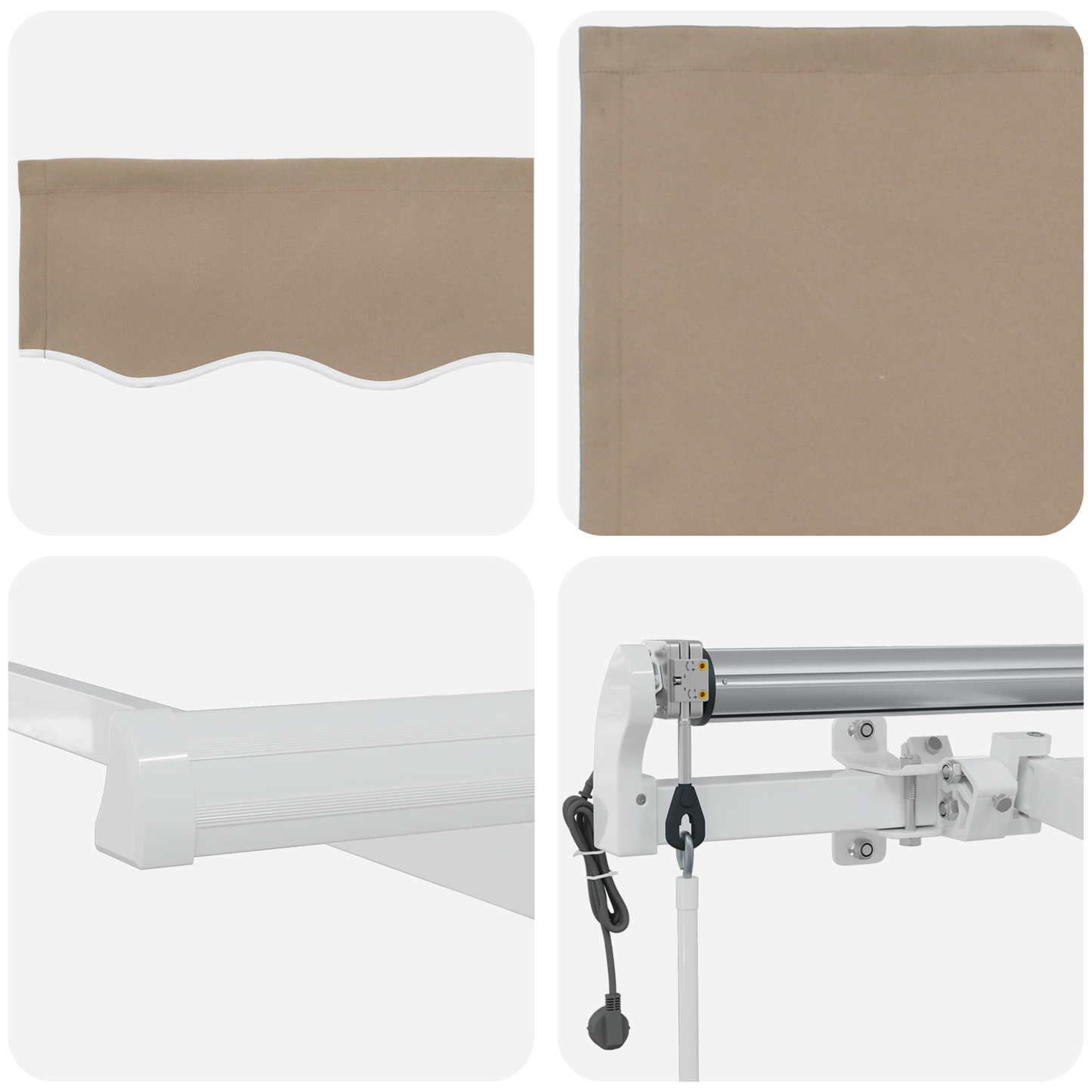 Automatisk Utrækkelig Markise Beige 400x350 Cm - billede 8