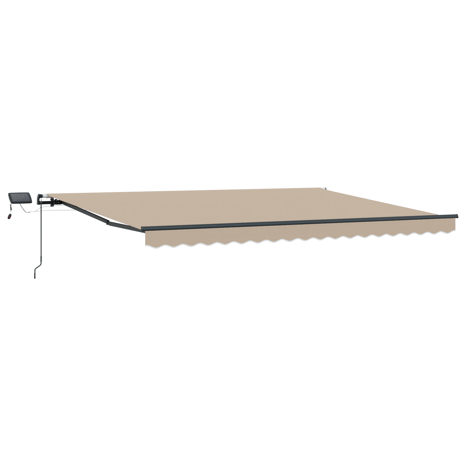 Manuel Udtrækkelig Markise med Led Beige 400x350 Cm&&markise Udskiftningsstof til 4x3.5 M Ramme Beige - billede 4