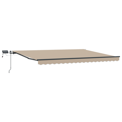 Manuel Udtrækkelig Markise med Led Beige 400x350 Cm&&markise Udskiftningsstof til 4x3.5 M Ramme Beige - billede 4