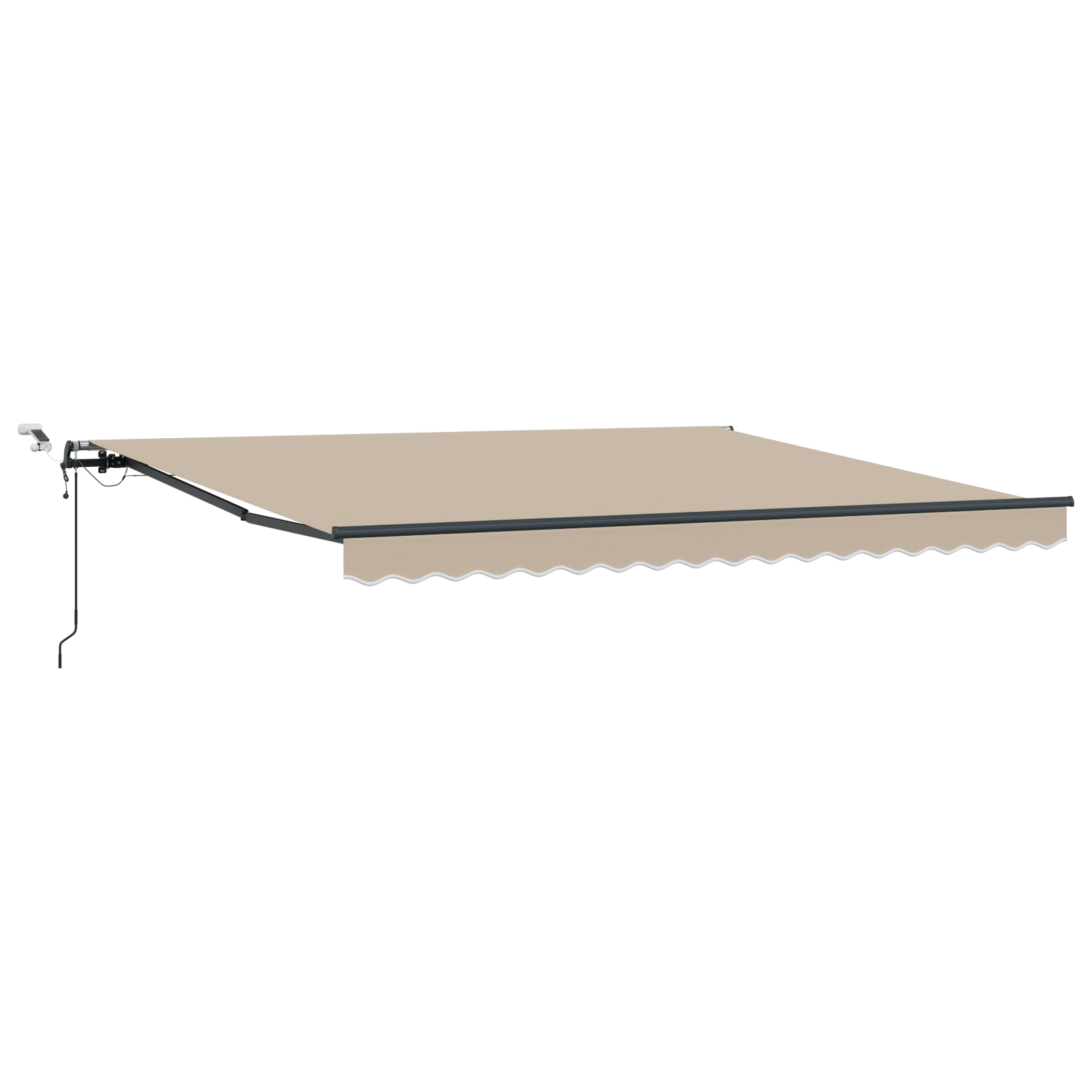 Automatisk Udtækkelig Markise med Led Beige 400x350 Cm&&markise Erstatningsstof til 4x3.5 M Ramme Beige - billede 2