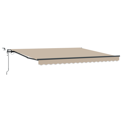 Automatisk Udtækkelig Markise med Led Beige 400x350 Cm&&markise Erstatningsstof til 4x3.5 M Ramme Beige - billede 2