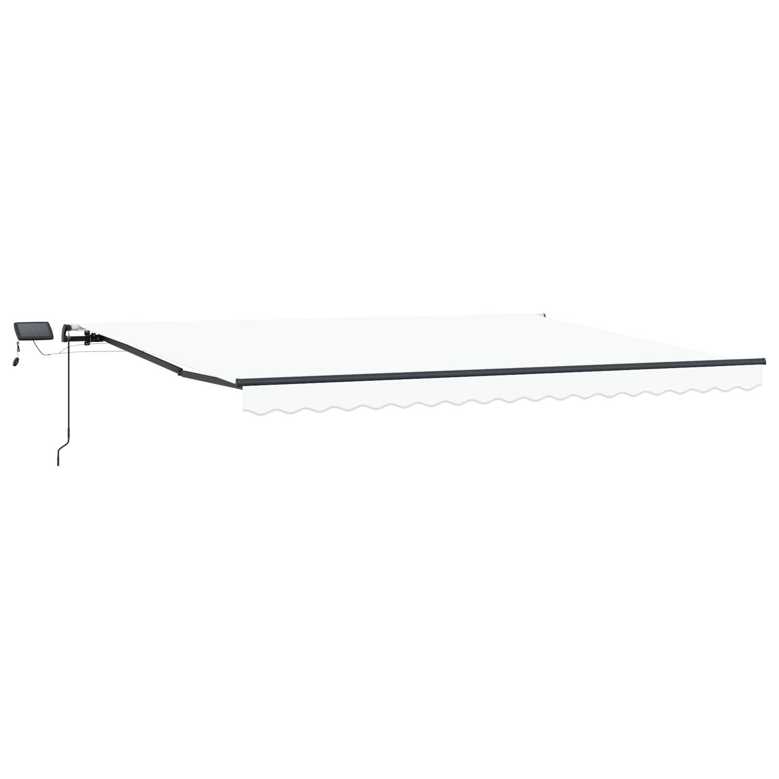 Manuel Udtækkelig Markise med Led Hvid 400x350 Cm&&markise Erstatningsstof til 4x3.5 M Ramme Hvid - billede 4