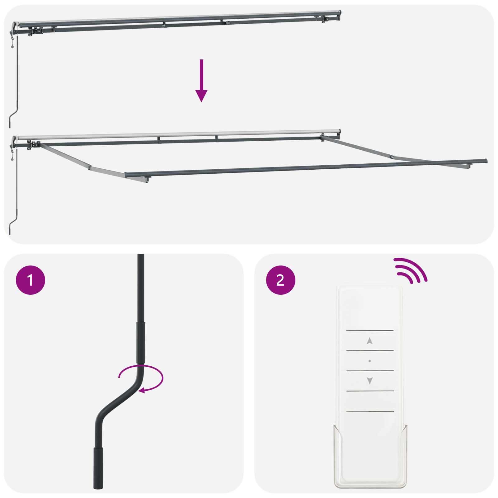 Automatisk Udtækkelig Markise Hvid 400x350 Cm&&markise Udskiftningsstof til 4x3,5 M Ramme Hvid - billede 9