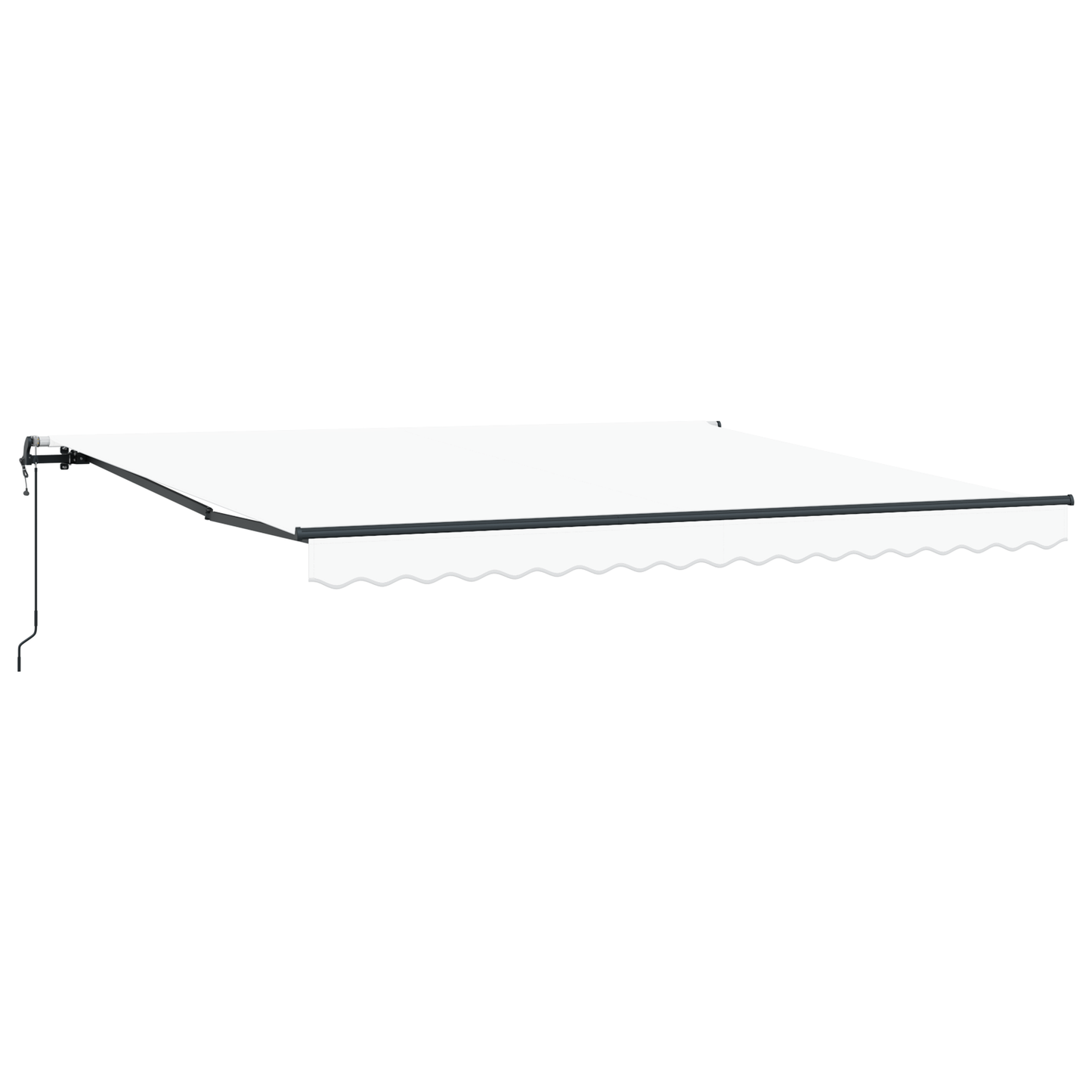 Automatisk Udtækkelig Markise Hvid 400x350 Cm&&markise Udskiftningsstof til 4x3,5 M Ramme Hvid - billede 2