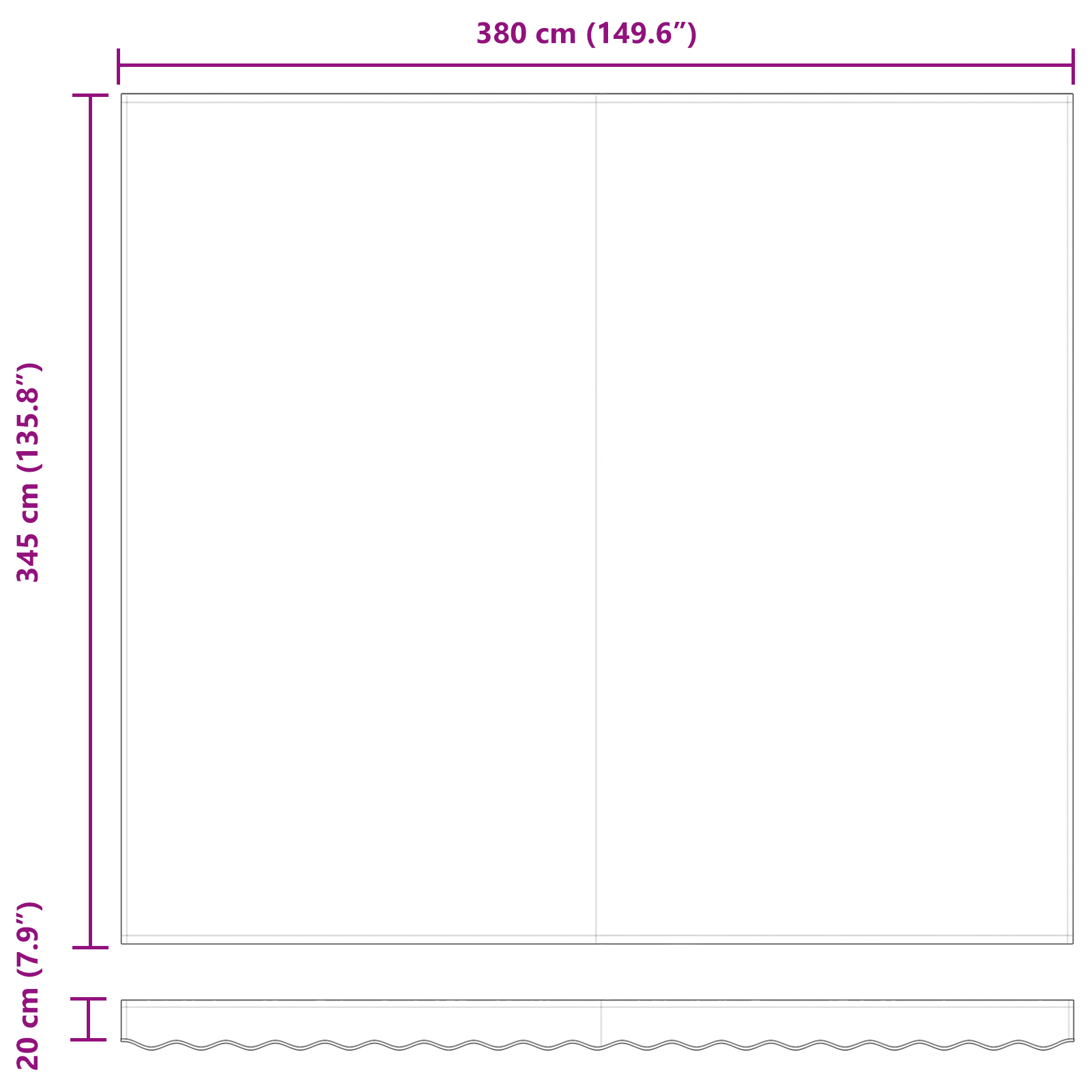 Automatisk Udtækkelig Markise Hvid 400x350 Cm&&markise Udskiftningsstof til 4x3,5 M Ramme Hvid - billede 11