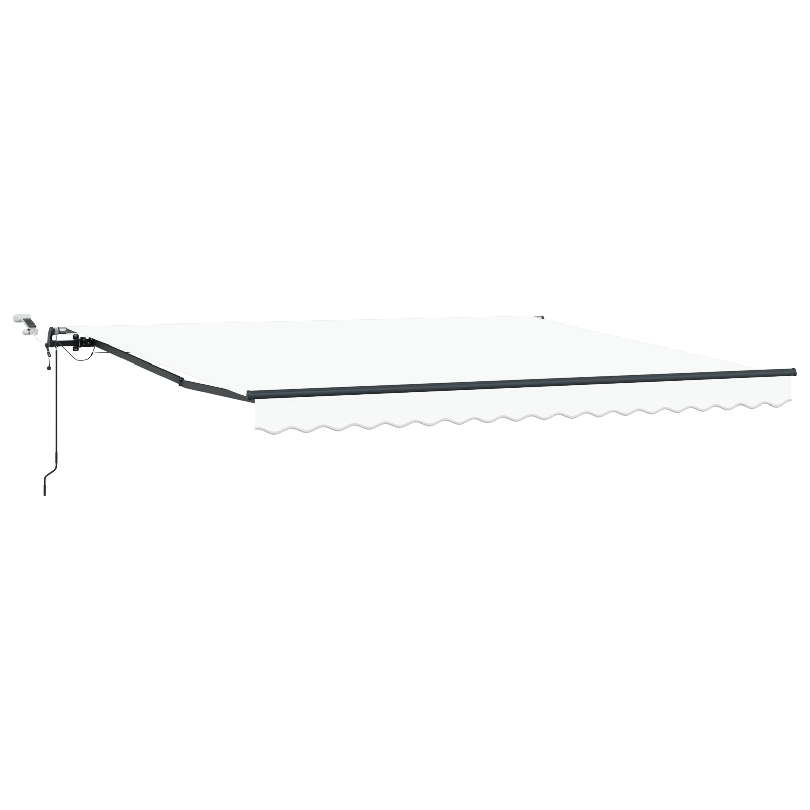 Automatisk Udtækkelig Markise med Led Hvid 400x350 Cm&&markise Erstatningsstof til 4x3.5 M Ramme Hvid - billede 2