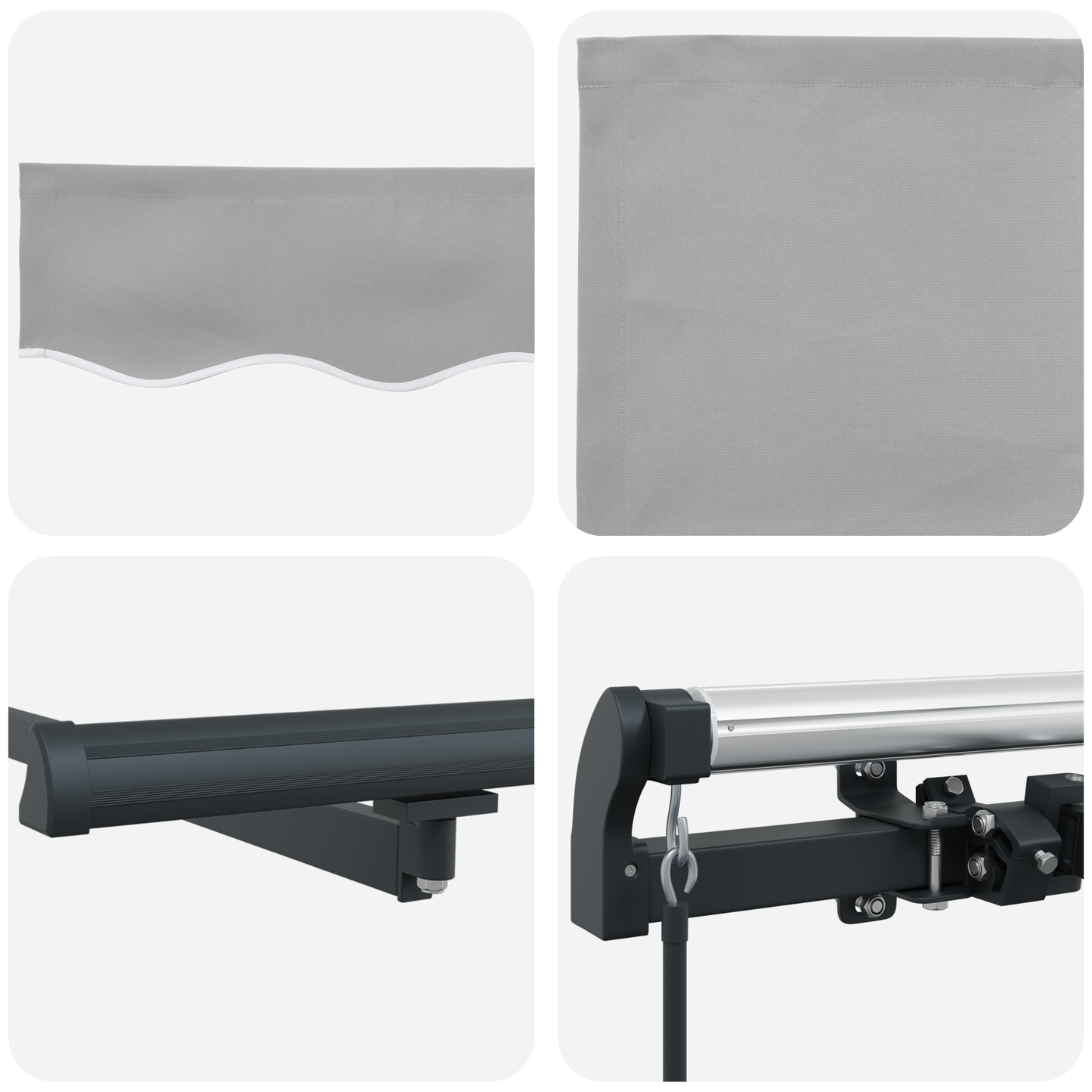 Manuelt Udfoldeligt Markise i Lys Grå - 400 X 350 Cm - billede 8