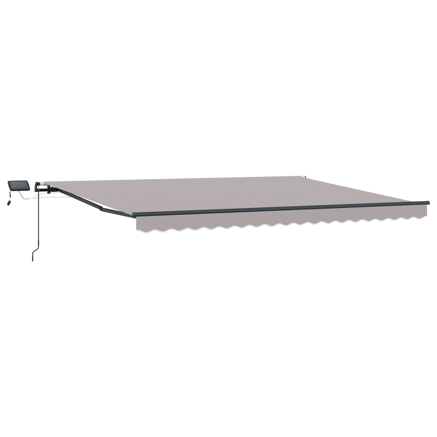 Manuel Udtækkelig Markise med Led Lys Lysegrå 400x350 Cm&&markise Erstatningsstof til 4x3,5 M Ramme Lysegrå - billede 4