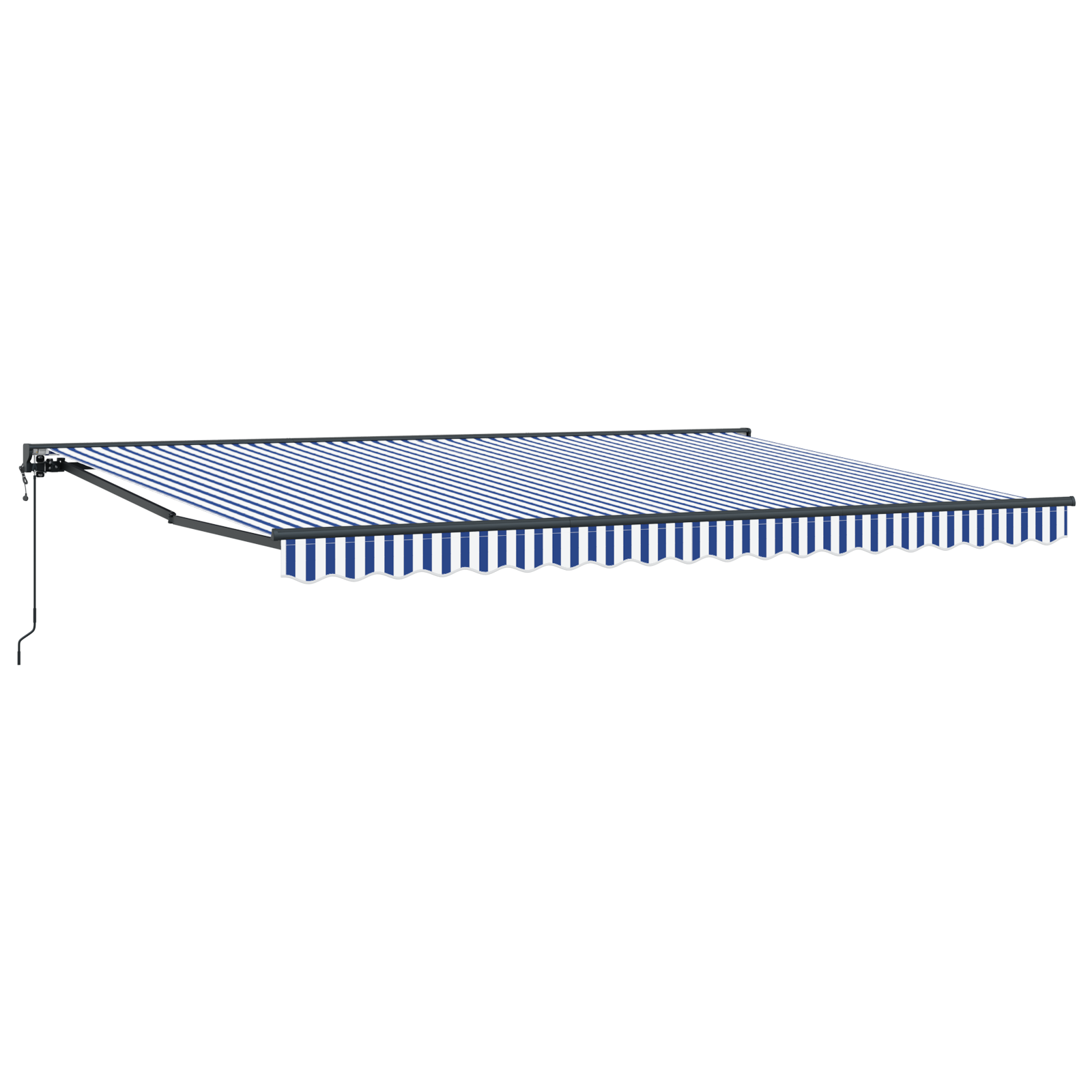 Utrækkelig Markise Blå og Hvid 450x300 Cm - billede 2