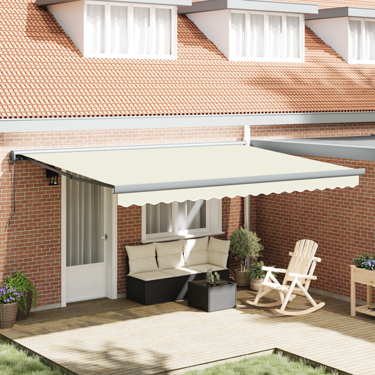 Automatisk Utrækkelig Markise i Creme 450x300 Cm - hovedbillede