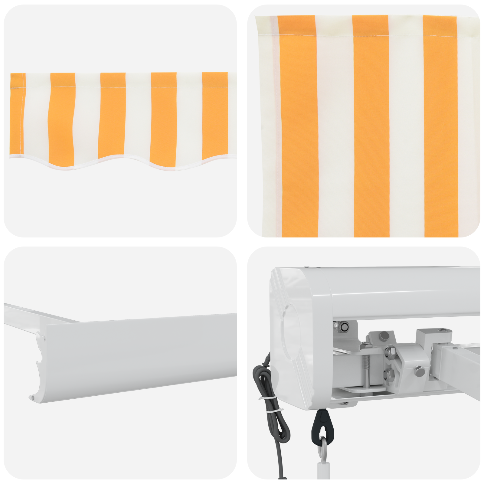 Automatisk Utrækkeligt Markise Orange og Hvid, 450x300 Cm - billede 8