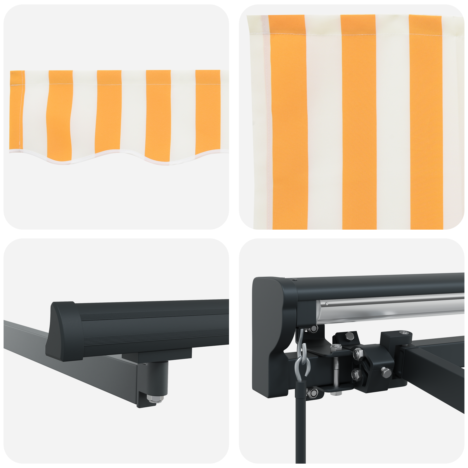 Utrækkelig Markise Orange og Hvid 450x300 Cm - billede 8