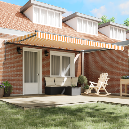 Utrækkelig Markise Orange og Hvid 450x300 Cm - billede 3