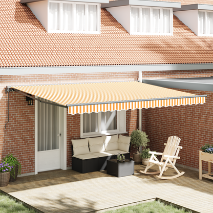 Utrækkelig Markise Orange og Hvid 450x300 Cm - hovedbillede