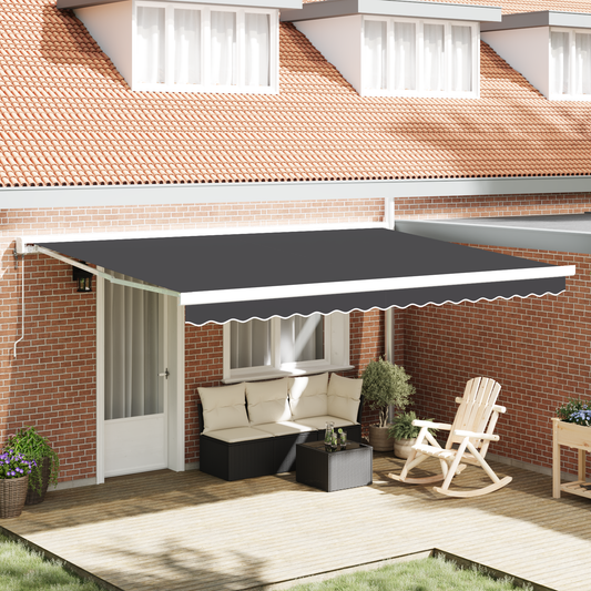 Automatisk Utrækkelig Markise Antracit 450 X 300 Cm - hovedbillede