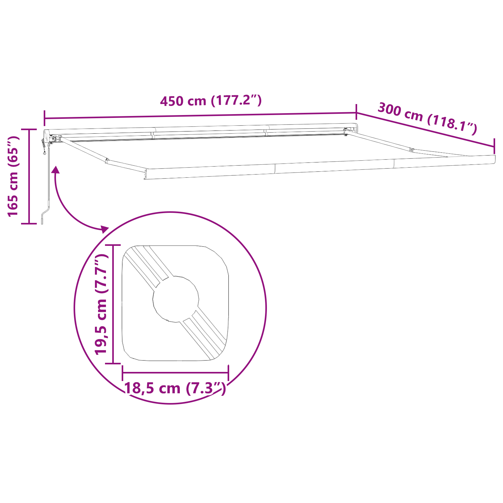Automatisk Utrækkelig Markise Antracit 450 X 300 Cm - billede 12