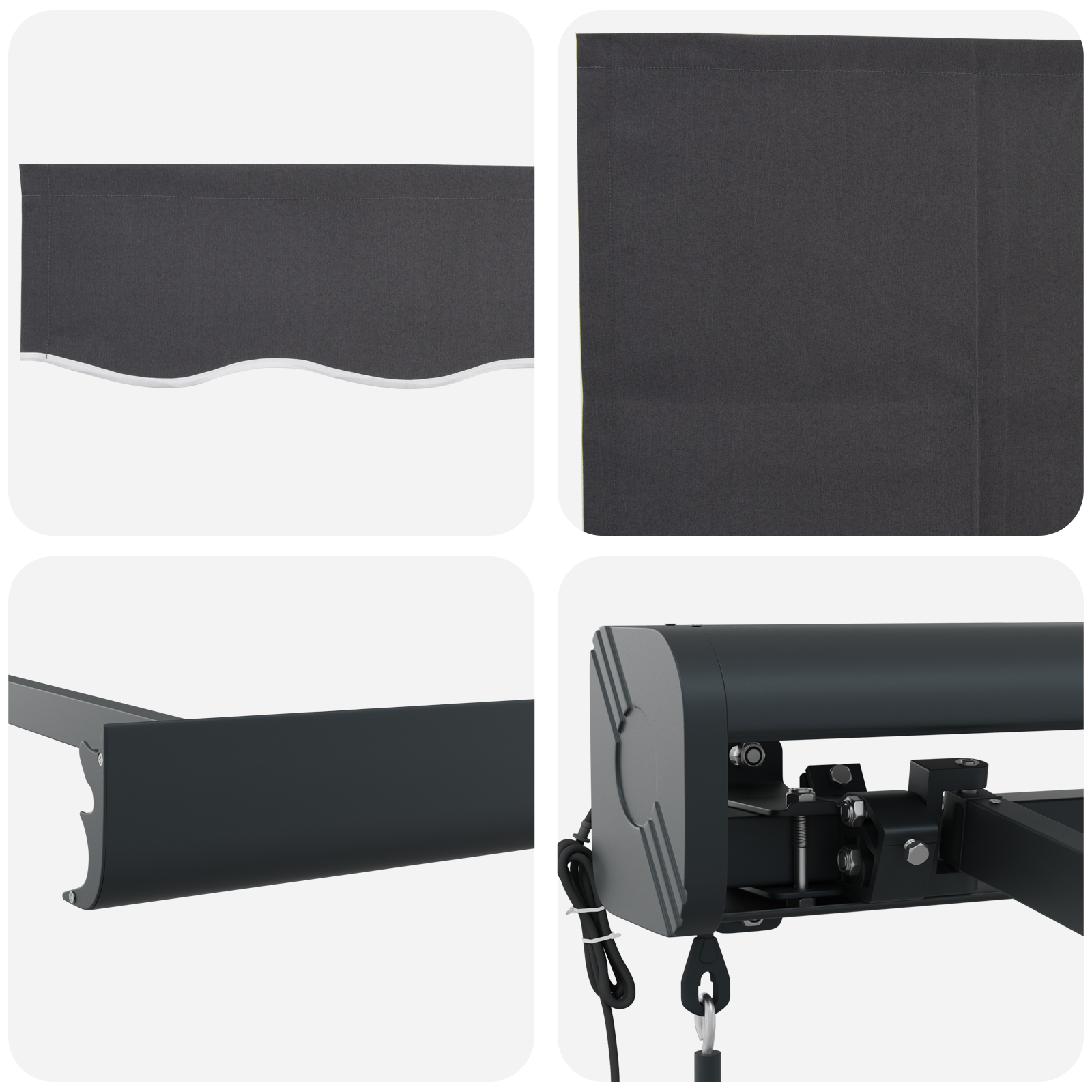 Automatiske Udtækkelige Markise Antracit 450x300 Cm - billede 8