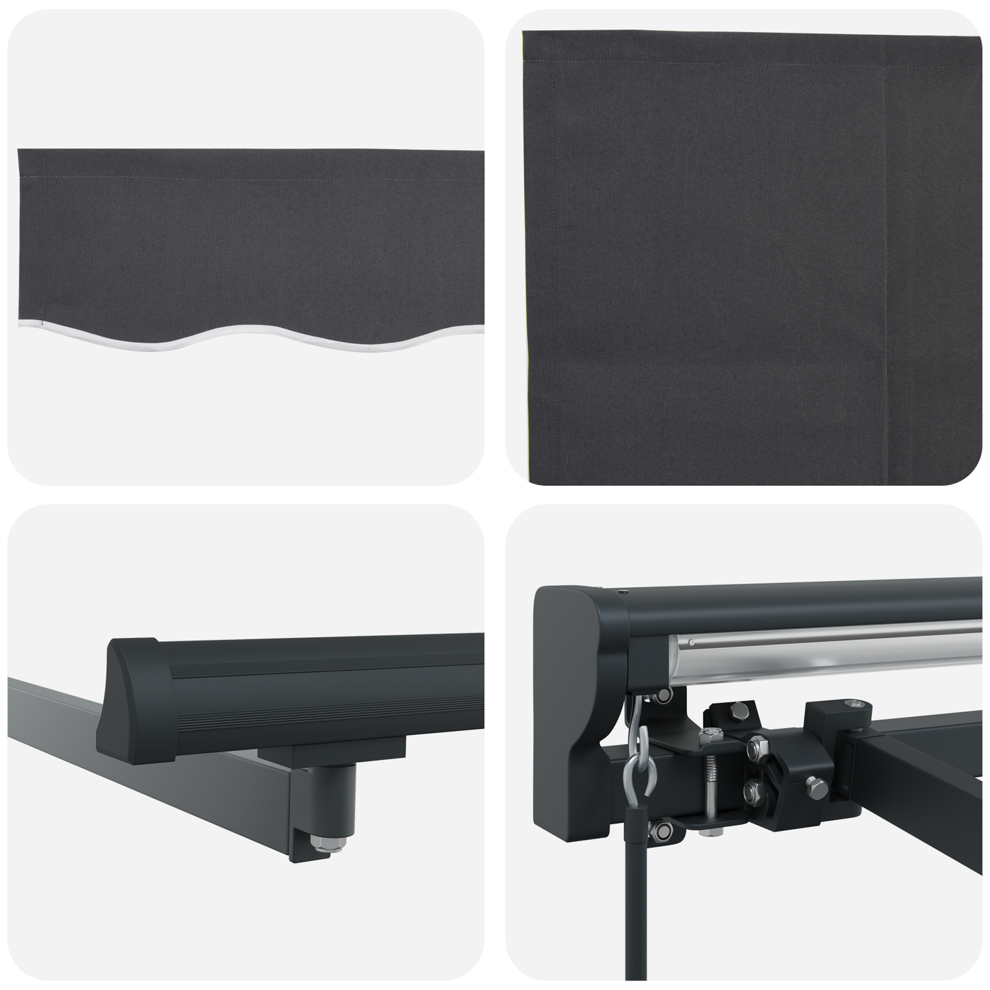 Utrækkelig Markise Antracit 450x300 Cm - billede 8