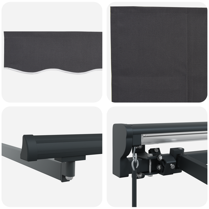 Utrækkelig Markise Antracit 450x300 Cm - billede 8