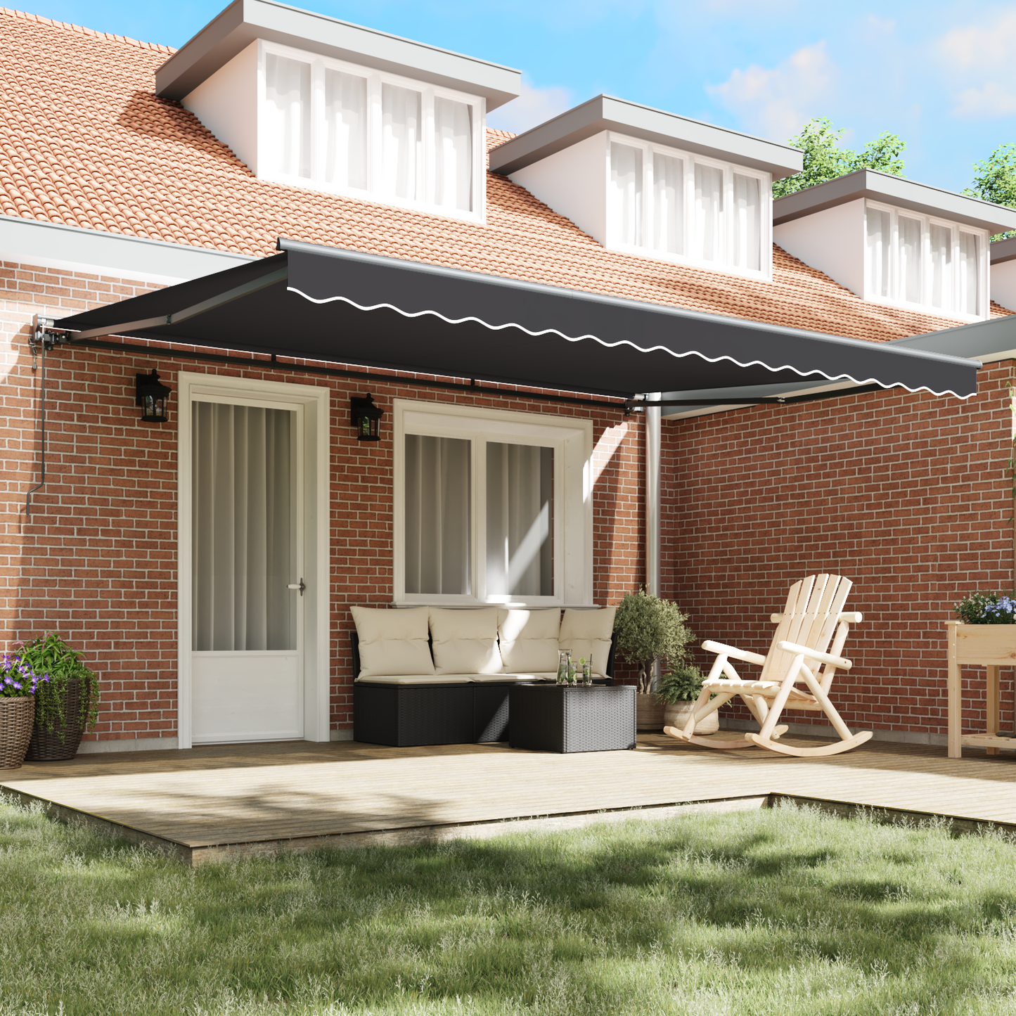 Utrækkelig Markise Antracit 450x300 Cm - billede 3