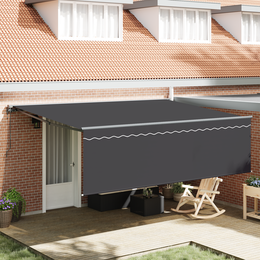 Utrækkelig Markise Antracit Grå 450 × 300 Cm - hovedbillede
