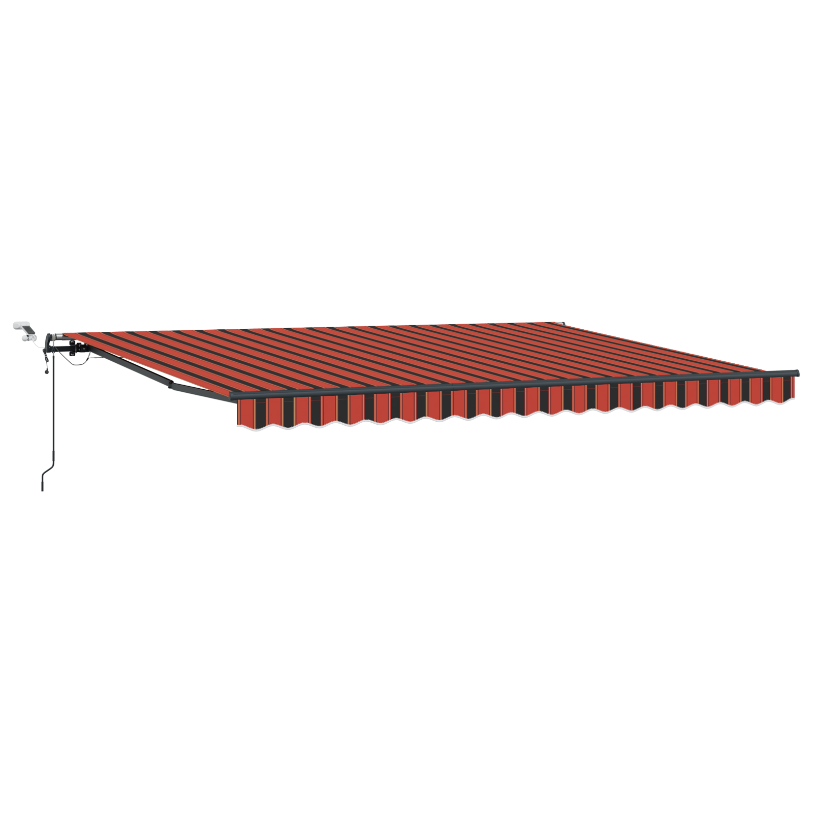 Automatisk Udrulningsmarkise med Led i Orange og Brun, 450x300 Cm - billede 2