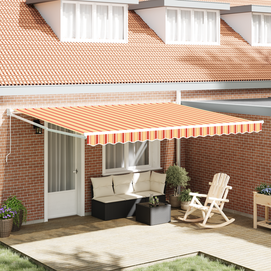 Manuel Udtækkelig Markise Gul og Orange 450x300 Cm - hovedbillede