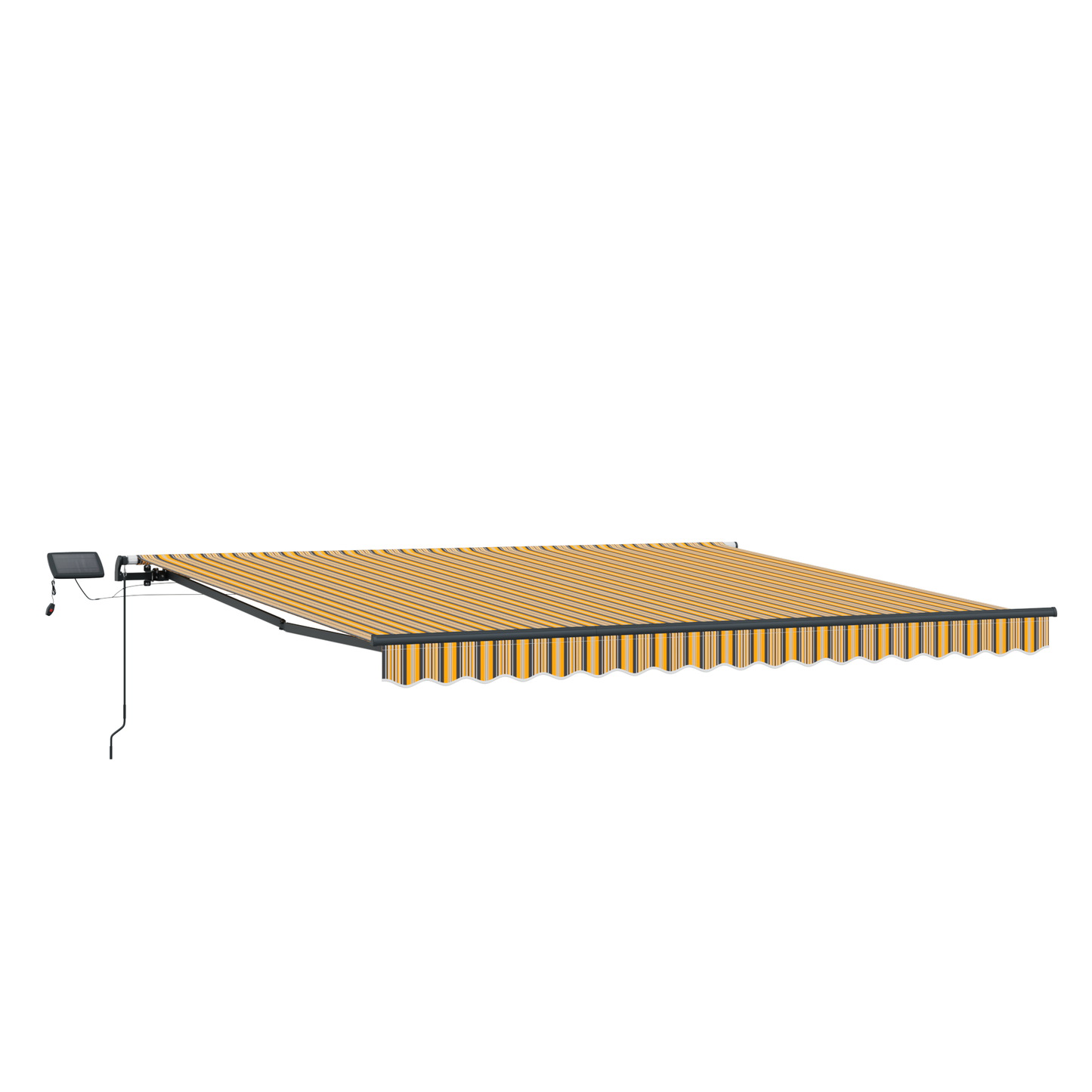 Manuel Udtækkelig Markise med Led Multifarvet Stripe 450x300 Cm - billede 4