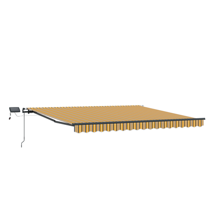 Manuel Udtækkelig Markise med Led Multifarvet Stripe 450x300 Cm - billede 4