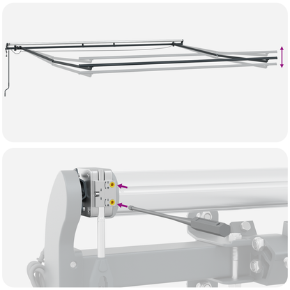 Automatisk Udtækkelig Markise med Led Multifarvet Stripe 450x300 Cm - billede 12