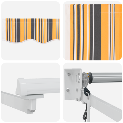 Automatisk Udtækkelig Markise Multifarvet Stripe 450x300 Cm - billede 8
