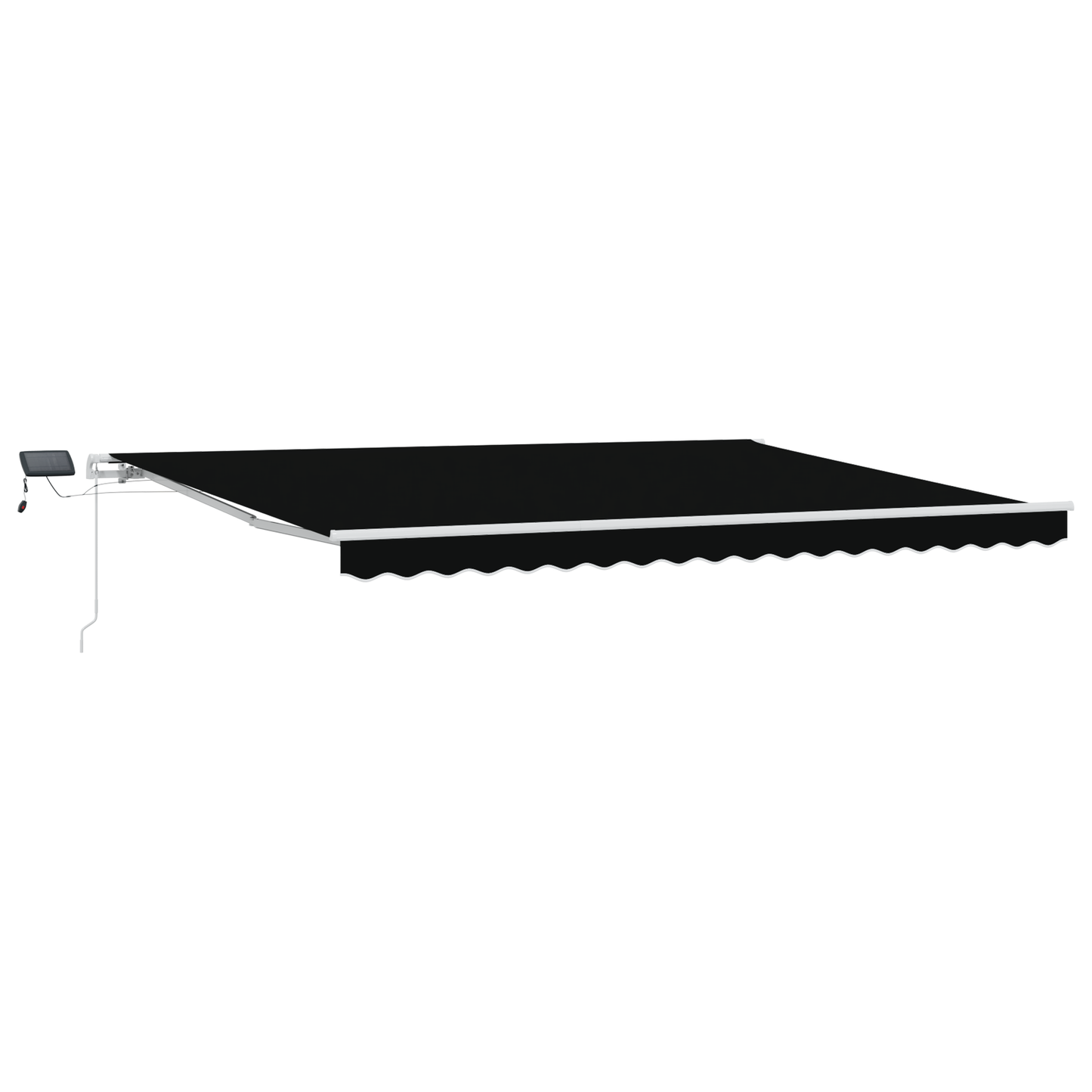 Manuel Utrækkelig Markise med Led Sort 450 X 300 Cm - billede 2