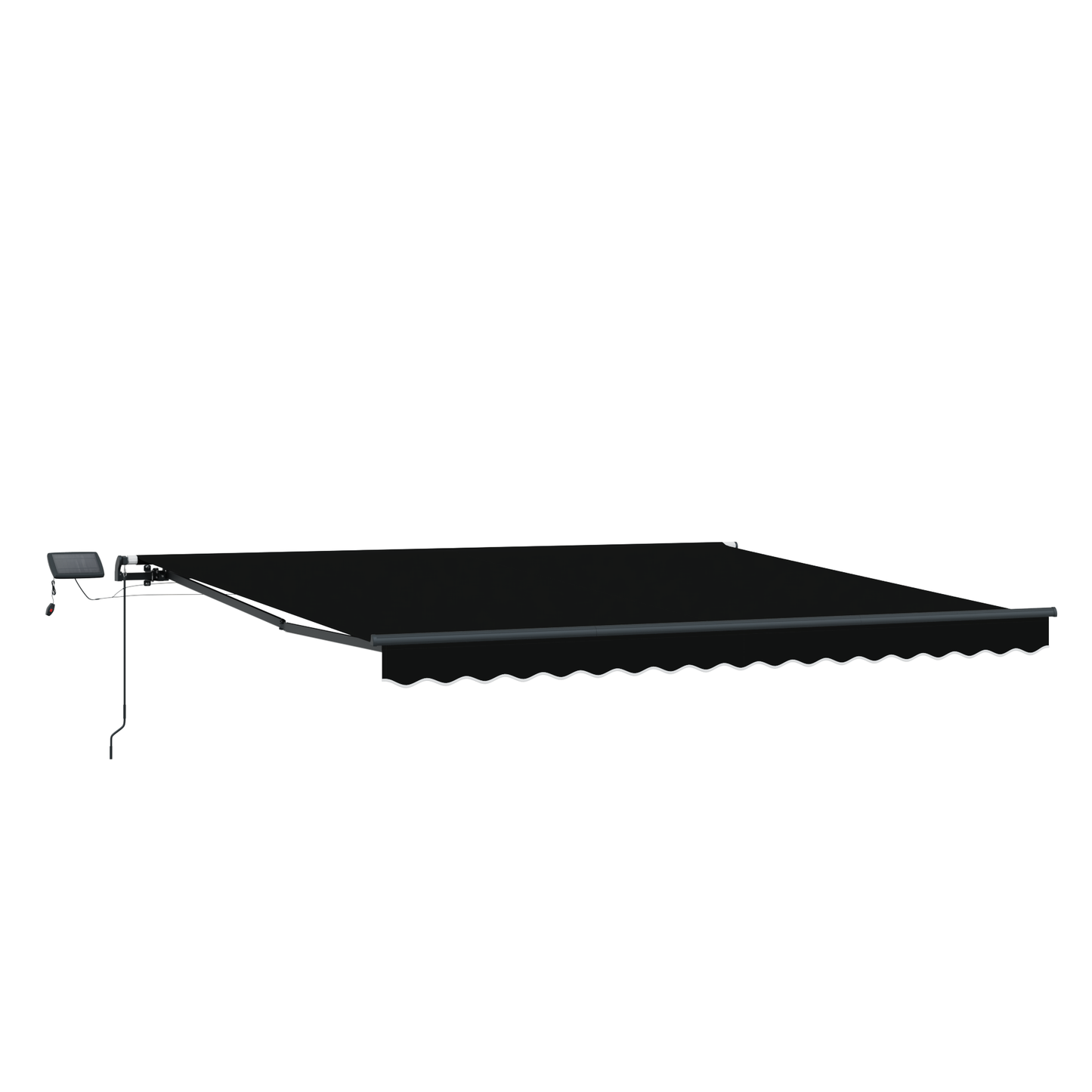 Manuel Udtækkelig Markise med Led Sort 450x300 Cm&&markise Erstatningsstof til 4.5x3 M Ramme Sort - billede 4