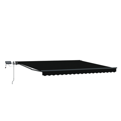 Manuel Udtækkelig Markise med Led Sort 450x300 Cm&&markise Erstatningsstof til 4.5x3 M Ramme Sort - billede 4