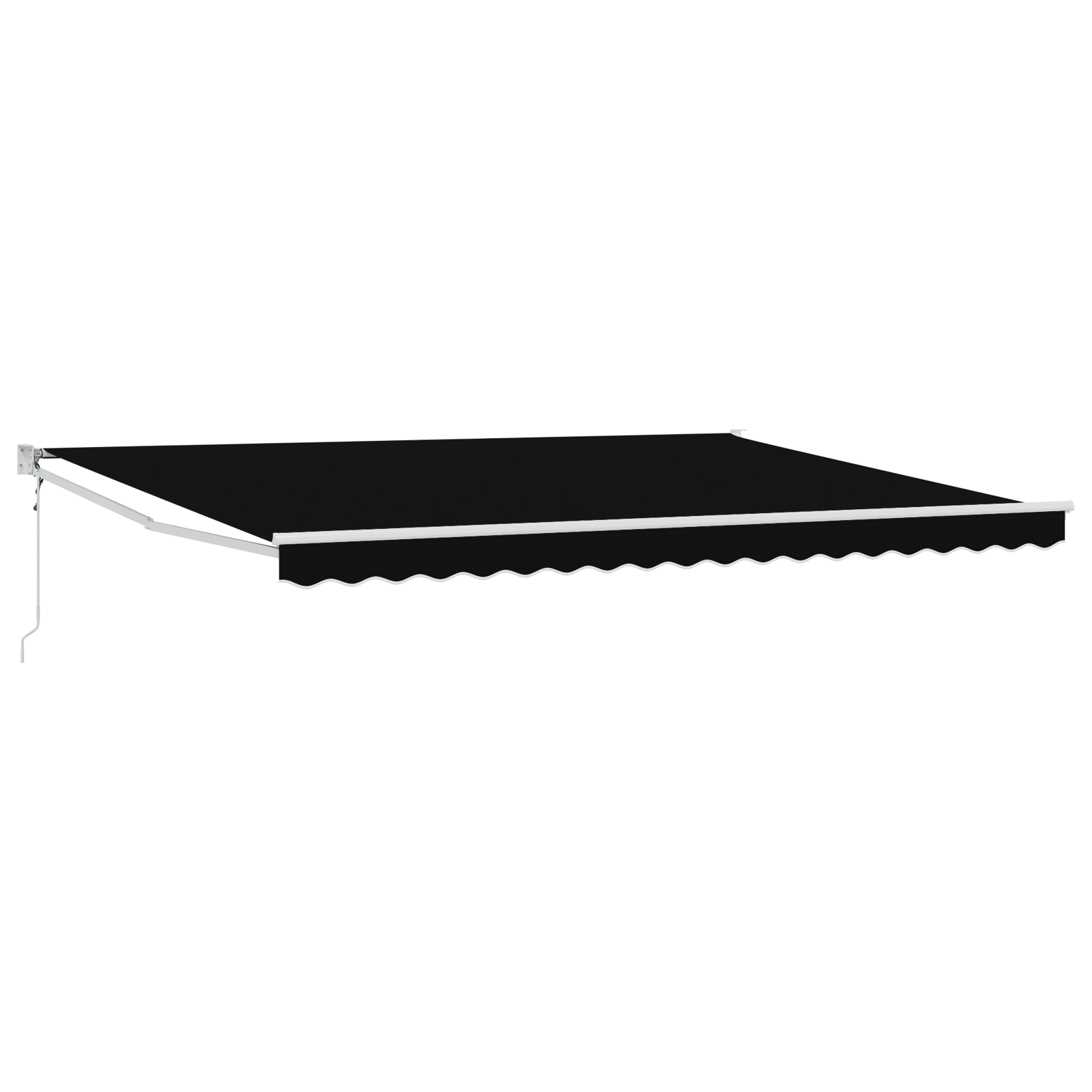 Automatisk Sammenrullelig Markise Sort 450x300 Cm&&markise Erstatningsstof til 4,5x3 M Ramme Sort - billede 2