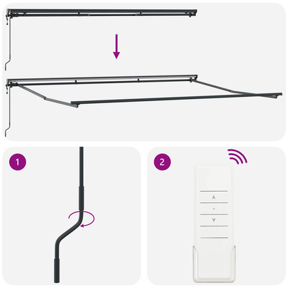 Elektrisk Utrækkelig Markise i Sort, 450 X 300 Cm - billede 9