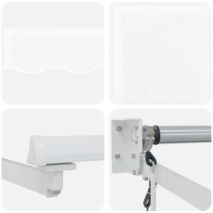 Automatisk Udtækkelig Markise Hvid 450x300 Cm&&markise Erstatningsstof til 4.5x3 M Ramme Hvid - billede 8