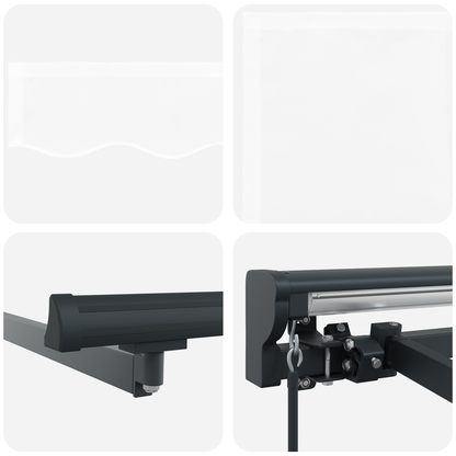 Utrækkelig Markise Hvid 450x300 Cm Polyester og Metal - billede 8