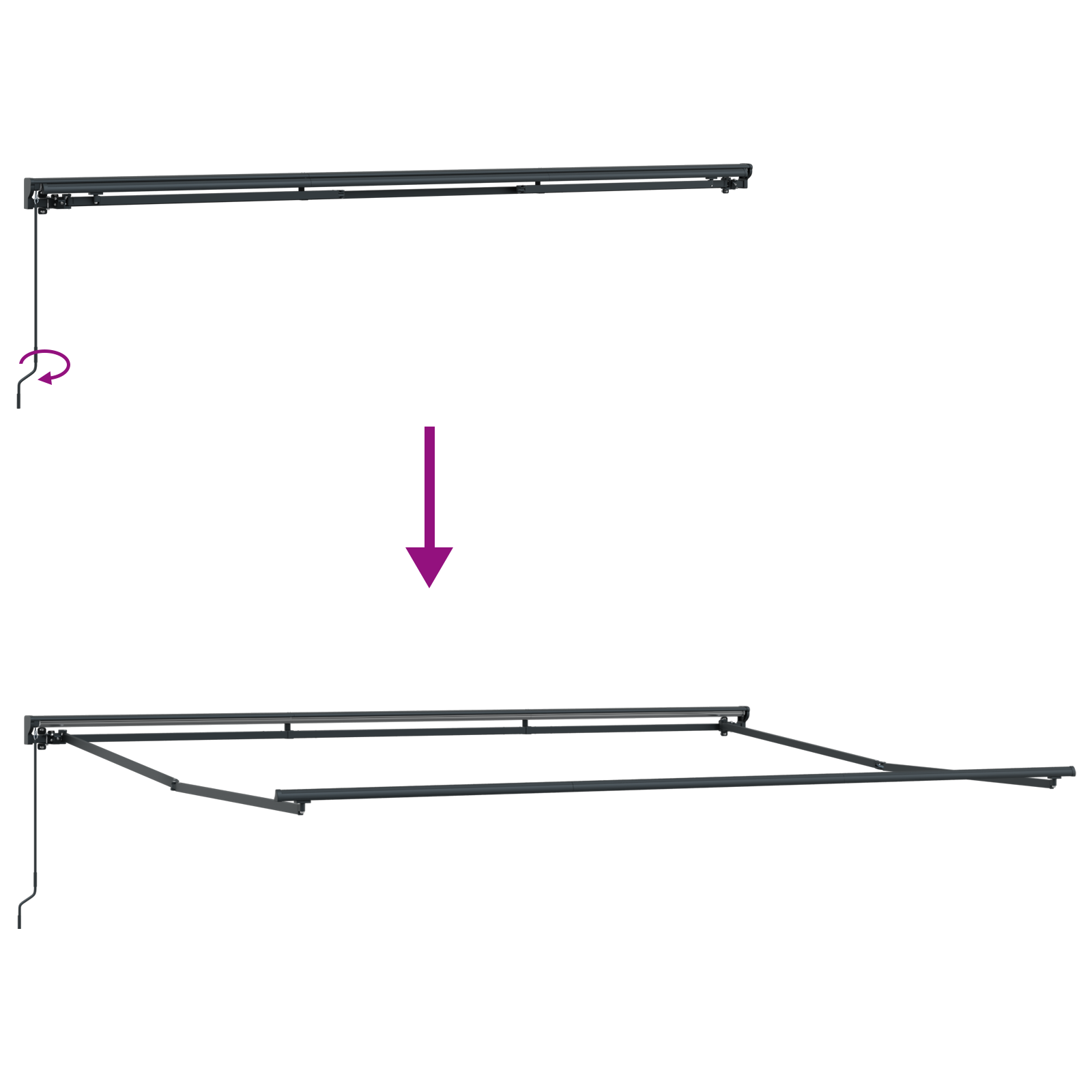 Utrækkelig Markise Hvid 450x300 Cm Polyester og Metal - billede 9