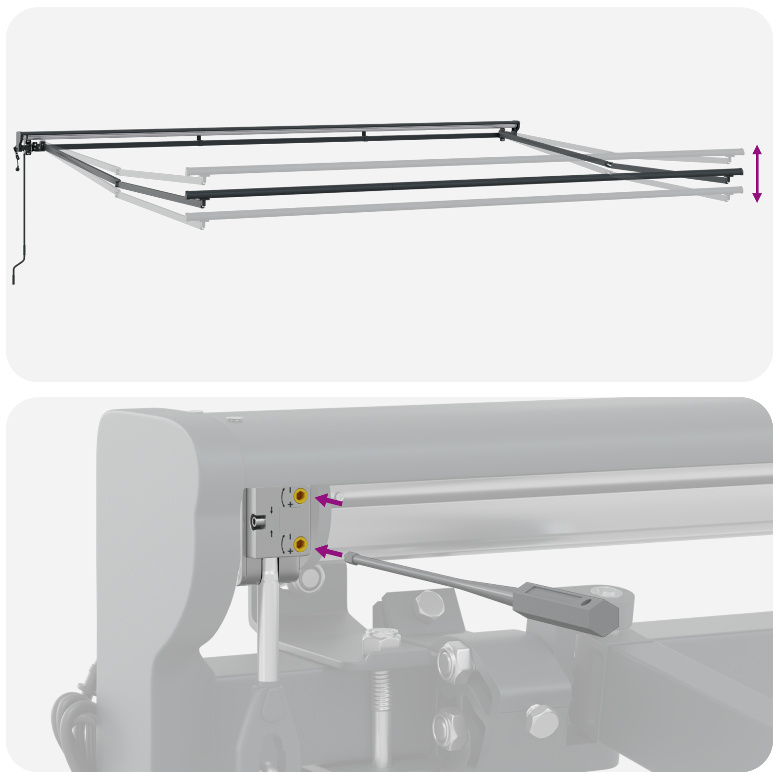 Utrækkelig Markise Hvid 450x300 Cm Polyesterstof - billede 10