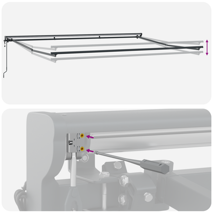 Utrækkelig Markise Hvid 450x300 Cm Polyesterstof - billede 10